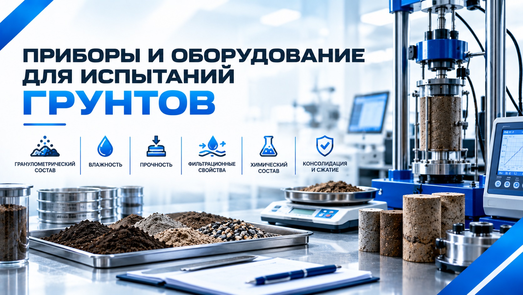 Приборы и оборудование для испытаний грунтов