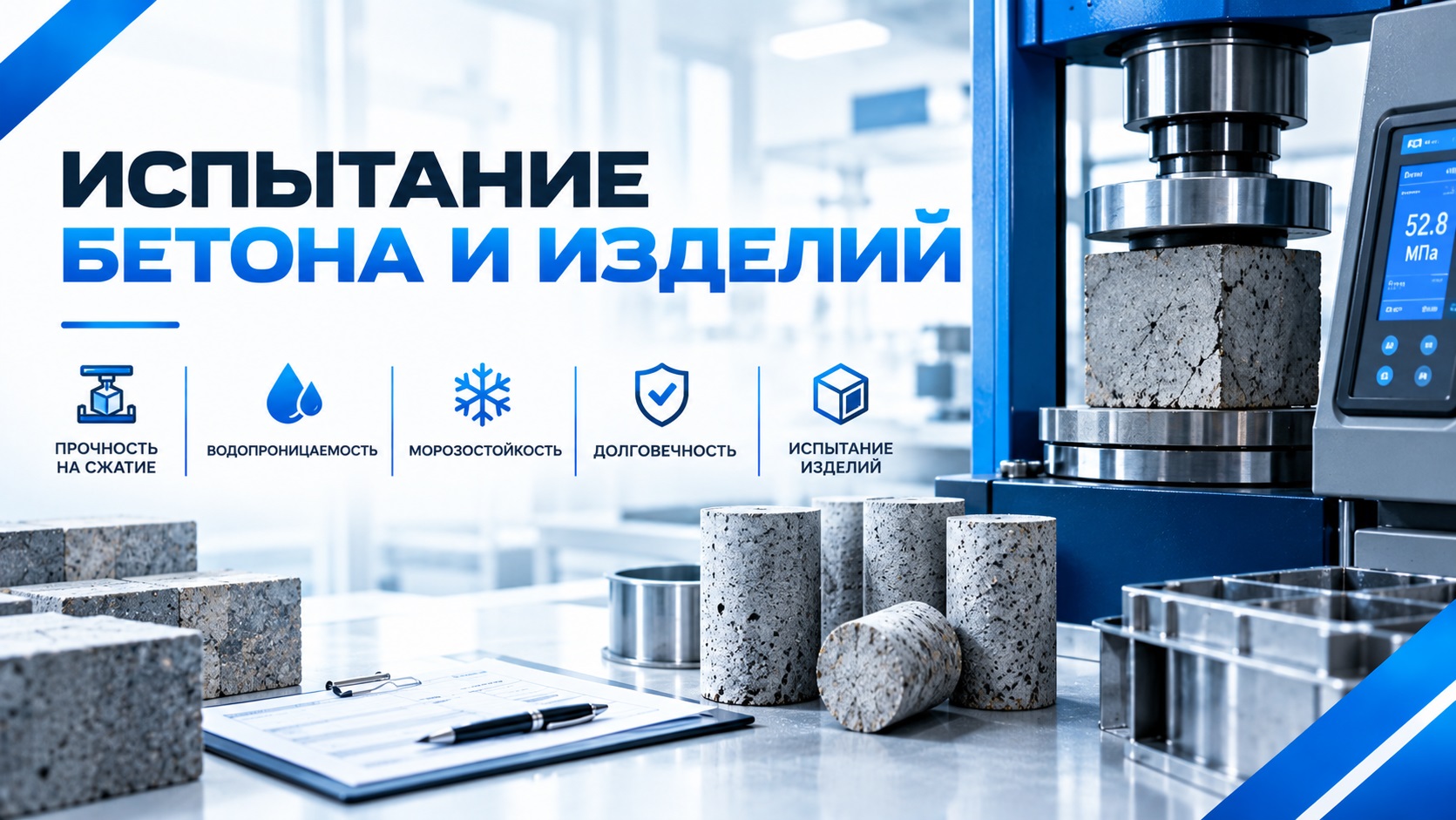 Оборудование для испытания бетона и конструкций
