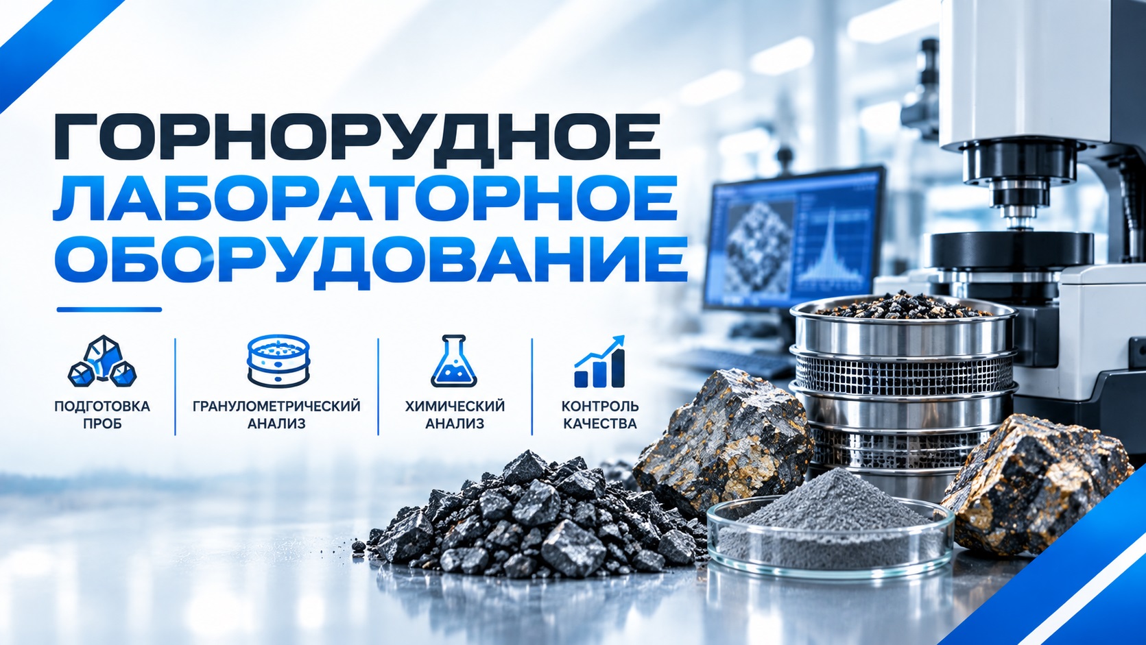 Лабораторное оборудование используется на предприятиях по добыче полезных ископаемых, горнообогатительных фабриках, на металлургическом производстве, на угледобывающих предприятиях.